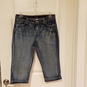 Denim Stone Wash Capris